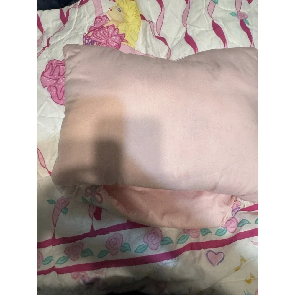 Vintage 1995 Barbie Ballerina Mattel Bedding Lot Comforter Pillow Sheet Pink